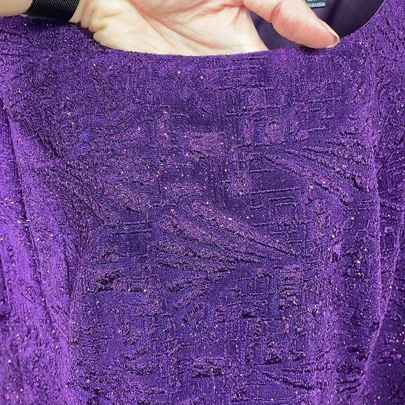 New Alex Evenings Purple Lace Overlay Gown Maxi Dress MOTB Plus Size 16W - Picture 4 of 13